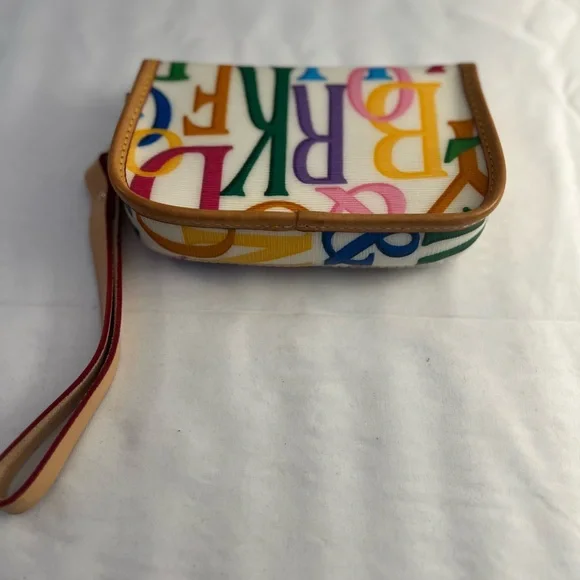 DOONEY & BOURKE WRISTLET, Retro Grafica Grafitti Flap CORK Wristlet, NEW w/ Tags - Picture 7 of 14